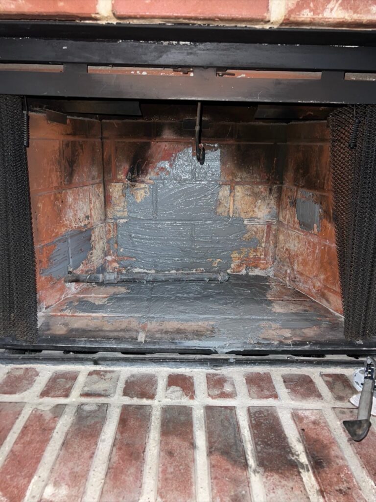 Firebox before crack sealing work