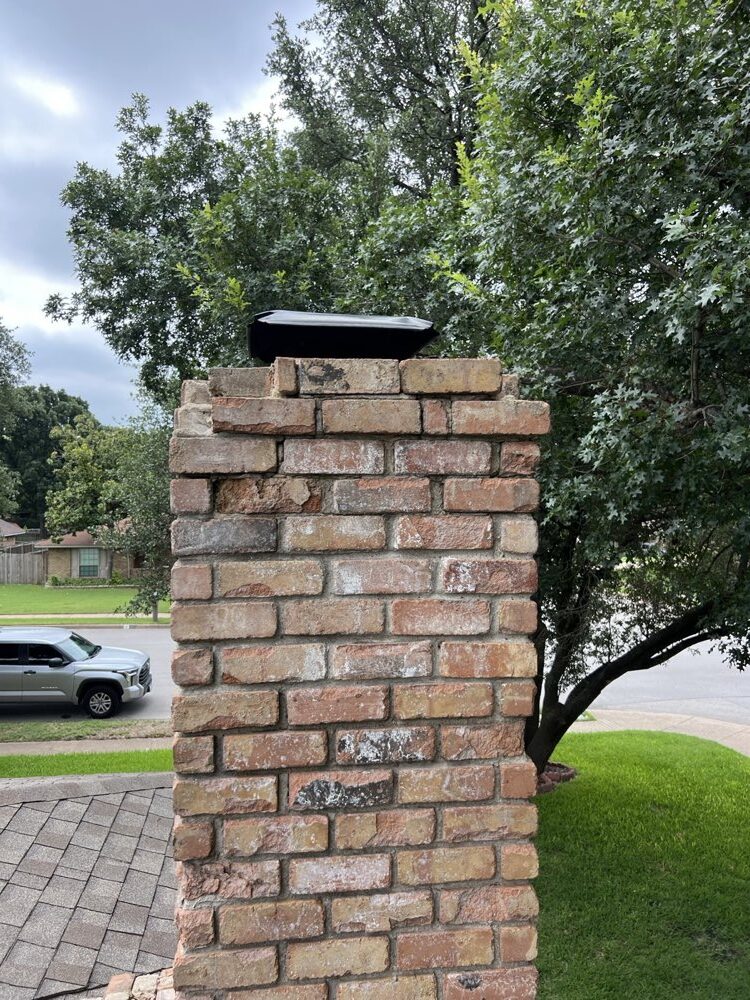 Chimney stack before partial rebuild