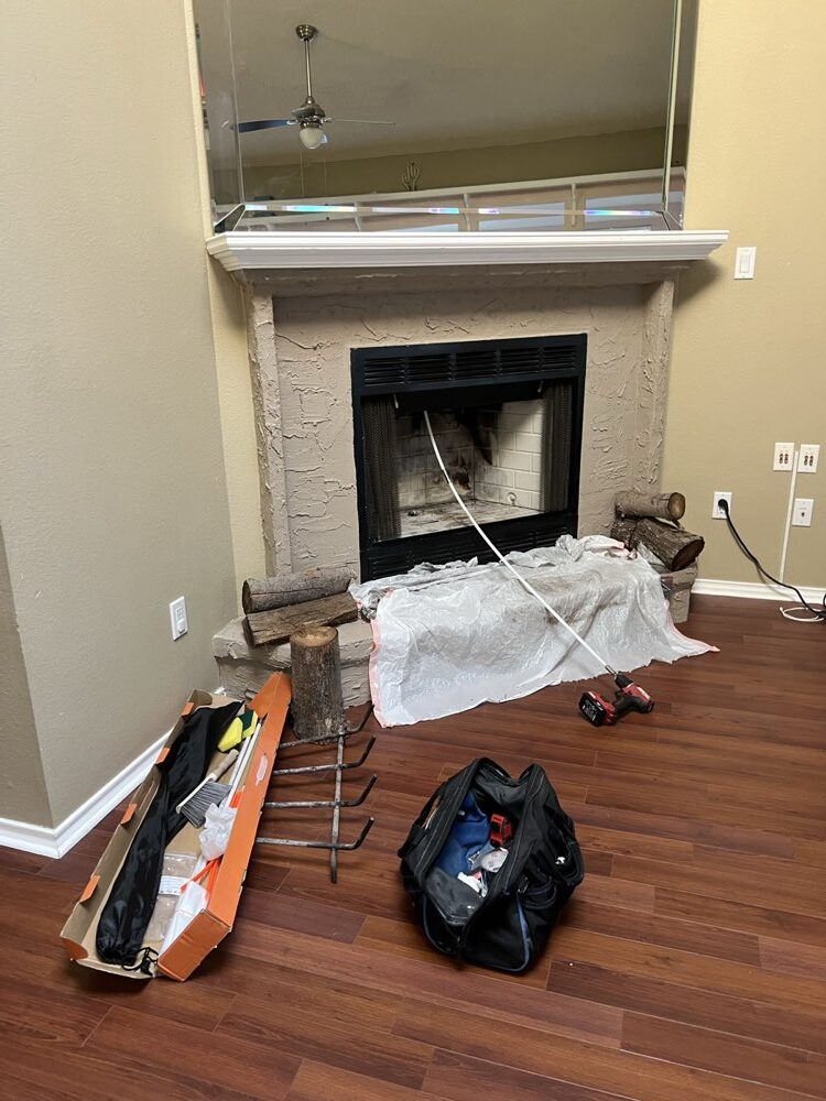 Firebox after a completed chimney cleaning